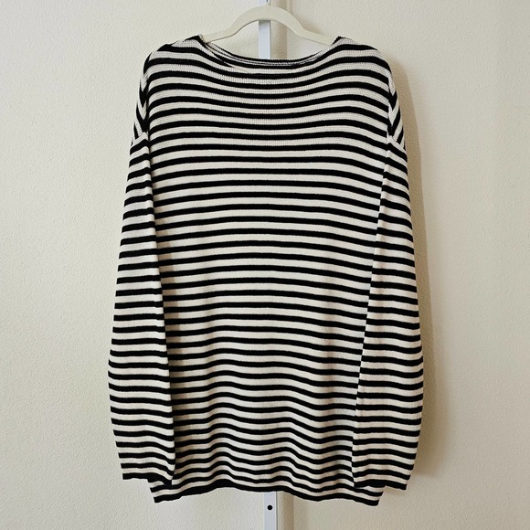All Saints Other - ALLSAINTS Men's Merek Oversize Striped Black & White Long Sleeve Sweater Sz S